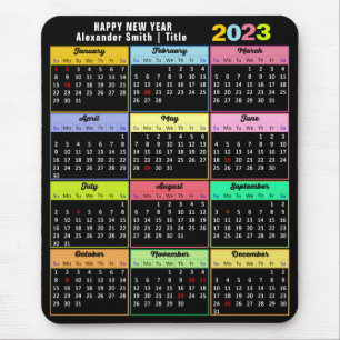 2023 Colourful Calendar Modern Minimalist Custom Mouse Mat