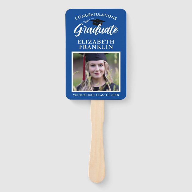 2023 Congrats Graduation School Colours Photo Hand Fan (Front)