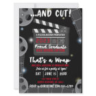 2023 Cut That's a Wrap Graduation Black Invitation