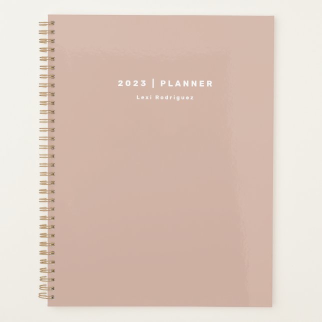 2023 Dusty Pink Weekly Monthly Non Dated Planner (Front)