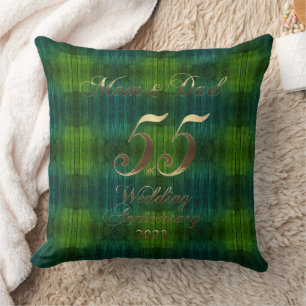 2023 Emerald Wedding 55th Anniversary Parents Cushion