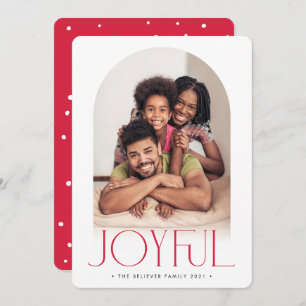 2023 FAMILY PHOTO minimalist arch JOYFUL red Announcement