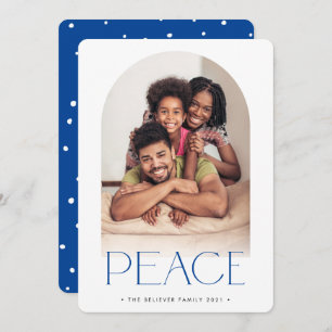2023 FAMILY PHOTO minimalist arch PEACE blue Announcement