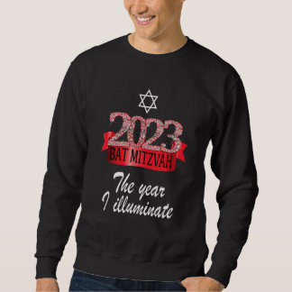 2023 Festive Black Red Decor Bat Mitzvah Quote Sweatshirt