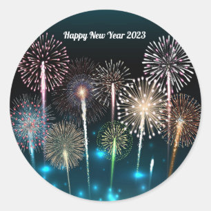 2023 Fireworks New Year Classic Round Sticker
