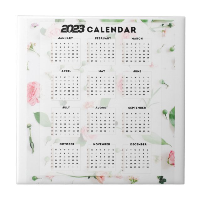 2023 floral calendar tile (Front)