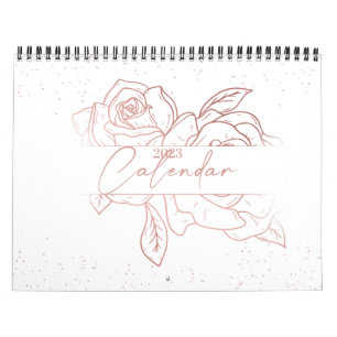 2023 Floral Wall Calendar   PINK