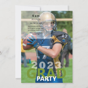 2023 Football Photo Graduation Party  Invitation