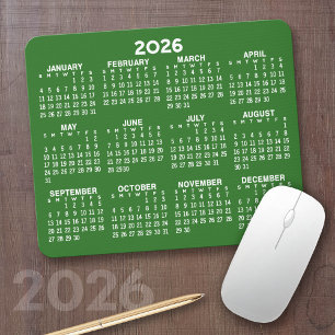 2023 Full Year View Calendar - horizontal - Green Mouse Mat