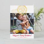 2023 FUN CHRISTMAS PHOTO cute kids Nice List stamp Foil Holiday Card<br><div class="desc">by kat massard >>> WWW.SIMPLYSWEETPAPERIE.COM <<<
A funny card design featuring a stamp design saying "NICE LIST" in shiny foil. Portrait style to display your beautiful family too with tall photo.
CONTACT ME if you need help to get your photo to fit perfectly kat@simplysweetpaperie.com</div>