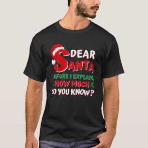 2023 Funny Christmas Shirts Kids Adults Santa I Ca