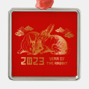 2023 Gold Rabbit Chinese New Year Metal Tree Decoration