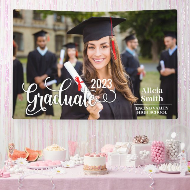 2023 Graduate High School Gradation Photo Template Banner (Party)