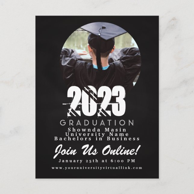 2023 Graduation Chalk Board Photo Postcard (Front)