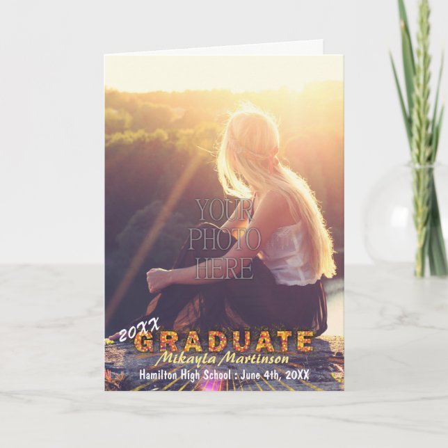 2023 Graduation Party Sunshine Colours Boho Chic Card (Front)