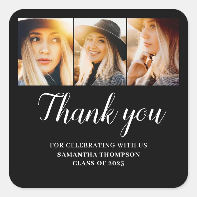 2023 Graduation Photo Thank You Sticker (Front)