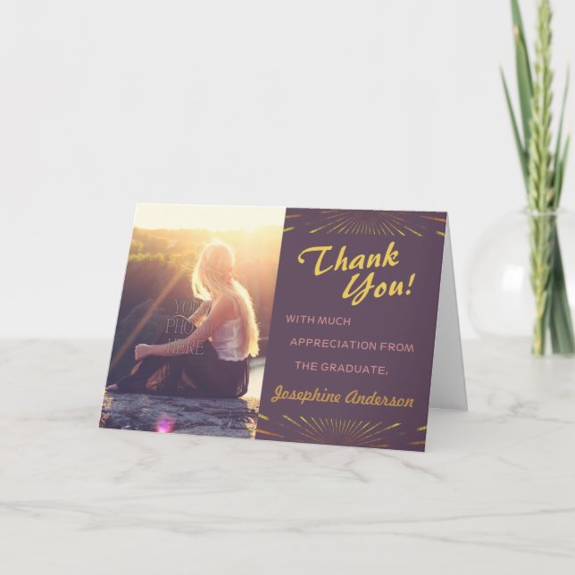 2023 Graduation Thank You Boho Chic Photo Card (Front)