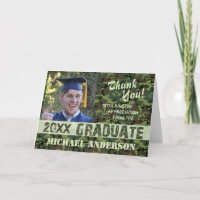 2023 Graduation Thank You Camouflage Photo Card