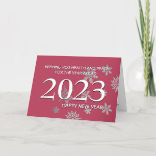 2023 Happy New Year ANY YEAR Trendy Magenta Holiday Card