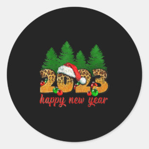 2023 Happy New Year Leopard New Years Eve Party Su Classic Round Sticker