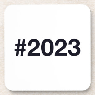 2023 Hashtag 2 Birthday Anniversary Coaster