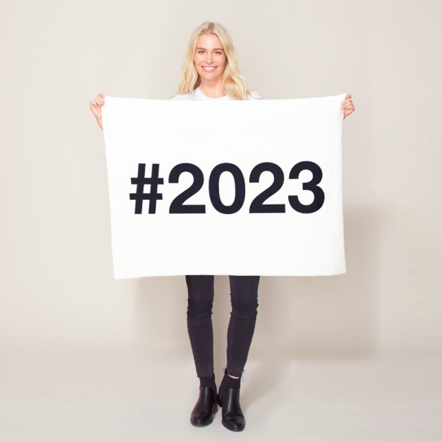 2023 Hashtag 2 Birthday Anniversary Fleece Blanket (In Situ)