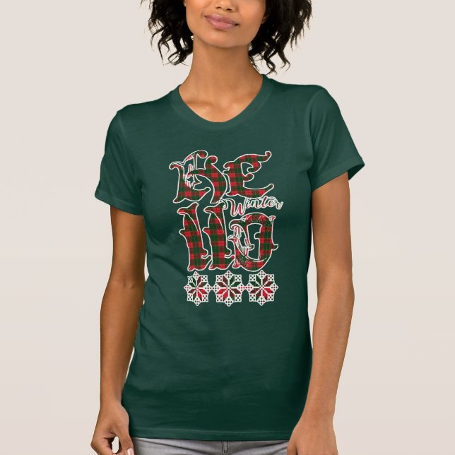 2023 Hello Winter Holiday Scotland Pattern T-Shirt (Front)
