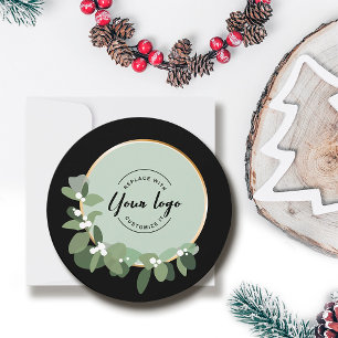 2023 Holiday Corporate Green Wreath Custom Logo Card