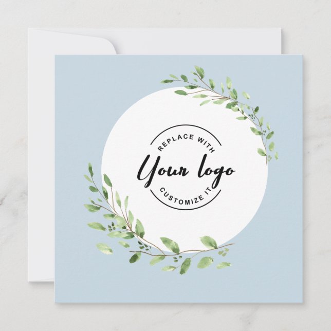 2023 Holiday Corporate Wreath leaves Custom Logo Card (Front)