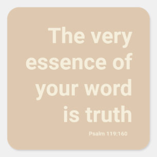 2023 JW year text Psalm 119:160 Minimal Beige Square Sticker