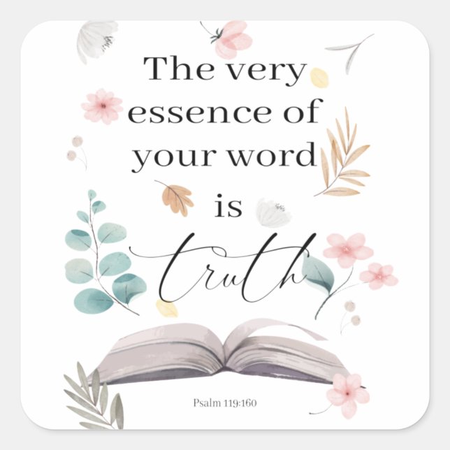 2023 JW year text Psalm 119:160  Square Sticker (Front)