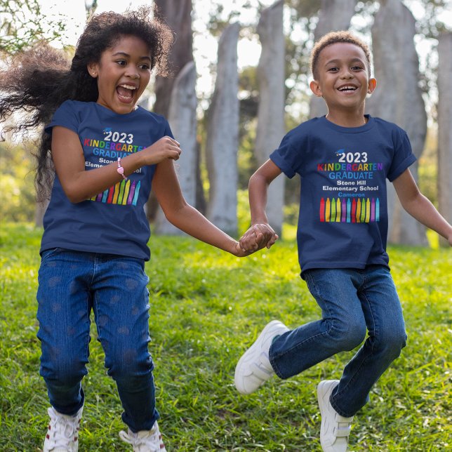 2023 Kindergarten Graduate Personalised Cute Kids T-Shirt (Creator Uploaded)