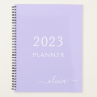2023 Lavender Purple Script Monogram Name Modern