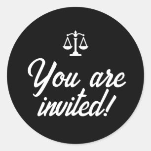 2023 Law School Graduation Party Invitation Classic Round Sticker