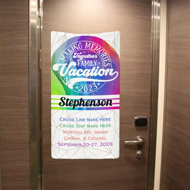 2023 Making Memories Together Vacation Cruise Door Banner (Colorful making memories together family vacation in 2023. )