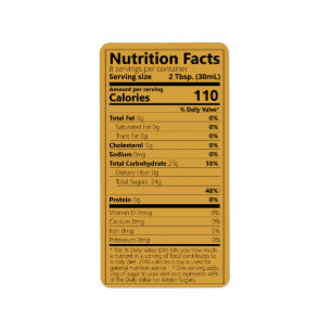 2023 Maple Syrup Nutrition Facts Satin Gold Labels