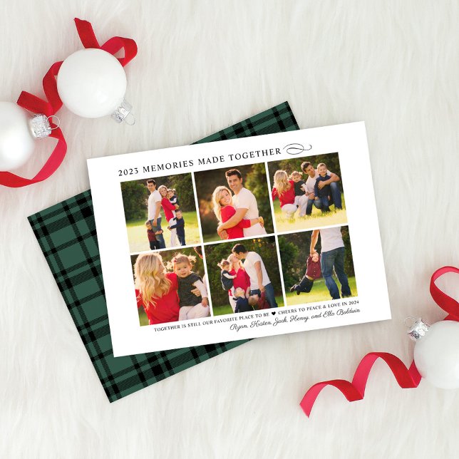 2023 Memories Made Together Elegant Photo Collage Holiday Card (Creator Uploaded)