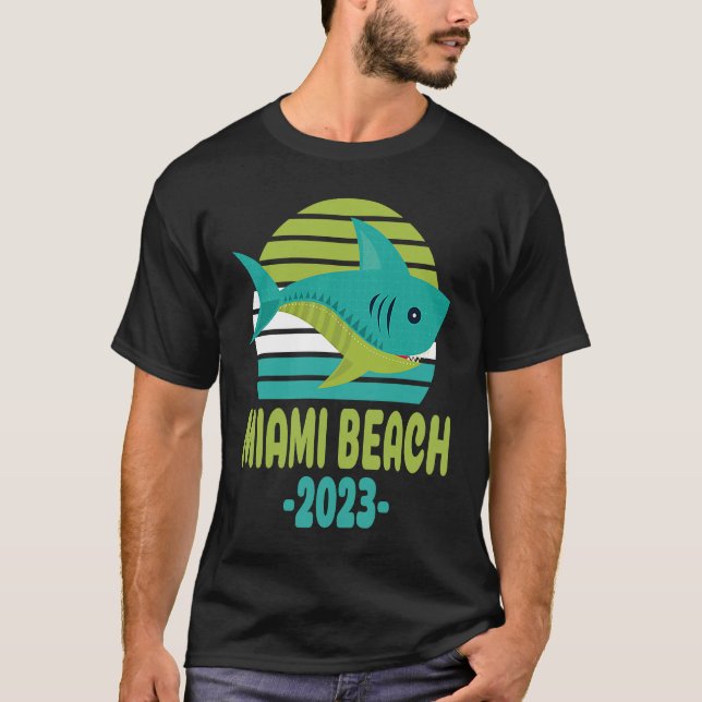 2023 Miami Beach Florida Shark T-Shirt (Front)