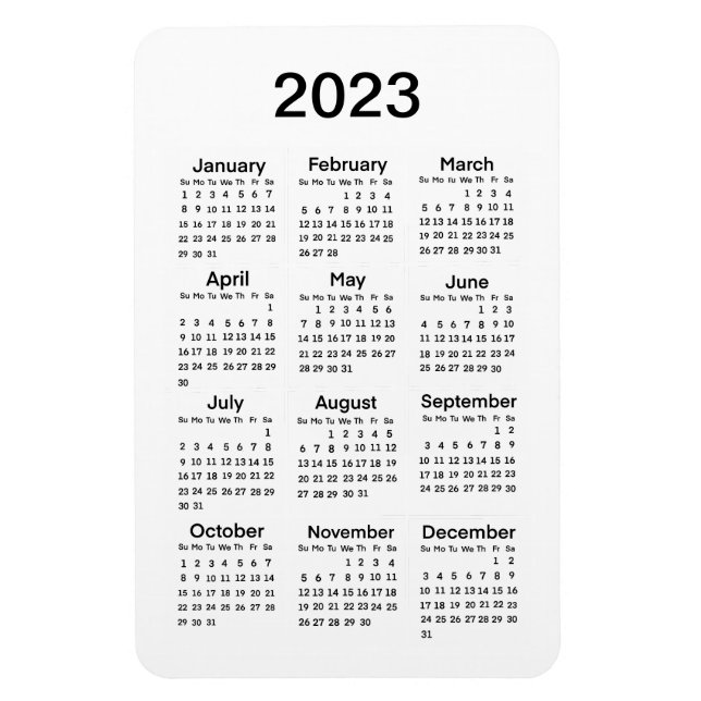 2023 Mini Calendar Magnet (Vertical)