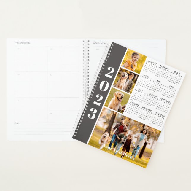 2023 Modern 5 Photo Year At A Glance Personalised Planner (Display)