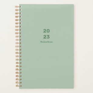2023 modern minimalist weekly monthly name green planner