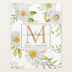 2023 Monogram Daisy Floral Weekly Monthly Planner