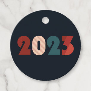 2023 new year xmas tree blue red favour tags