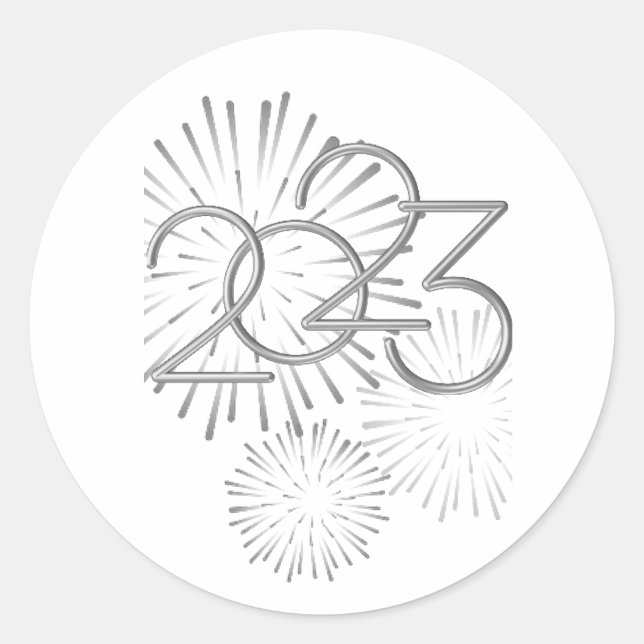 2023 New Years Day Fireworks Classic Round Sticker (Front)