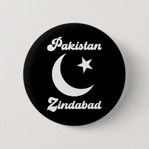 2023 Pakistan Zindabyd Dil Pakistani Heart Flag Pr 6 Cm Round Badge