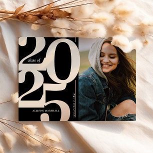 2023 Photo Black Rose Gold Graduation Announcement