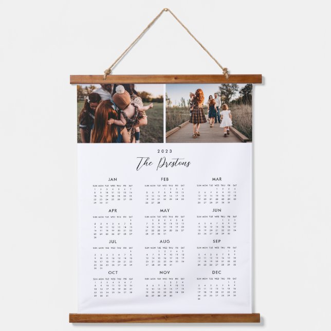 2023 Photo Calendar Editable Colour Wall Tapestry (Front)