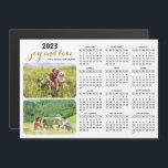 2023 Photo Calendar Magnet Family Name White Black<br><div class="desc">For 2024 calendar with the design in this style,  please visit: https://www.zazzle.com/2024_photo_calendar_magnet_family_name_white_black-256357855052423705


Create your own 2023 magnetic photo calendar with two personal pictures on a white background. It's a unique keepsake for family,  friends,  workmates,  colleagues for Christmas,  New Year,  or any occasion.</div>