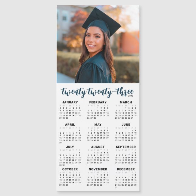 2023 Photo Calendar Magnetic Card | Custom Colours (Front)