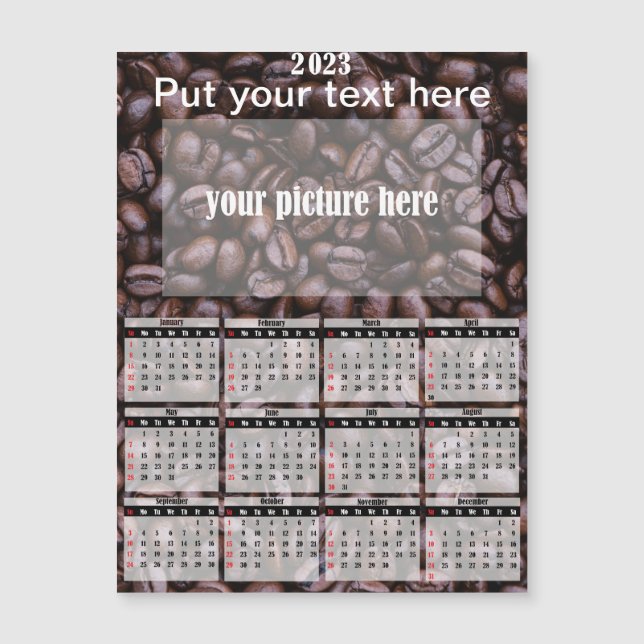 2023 Photo Personalised Fridge Magnet Calendar (Front)